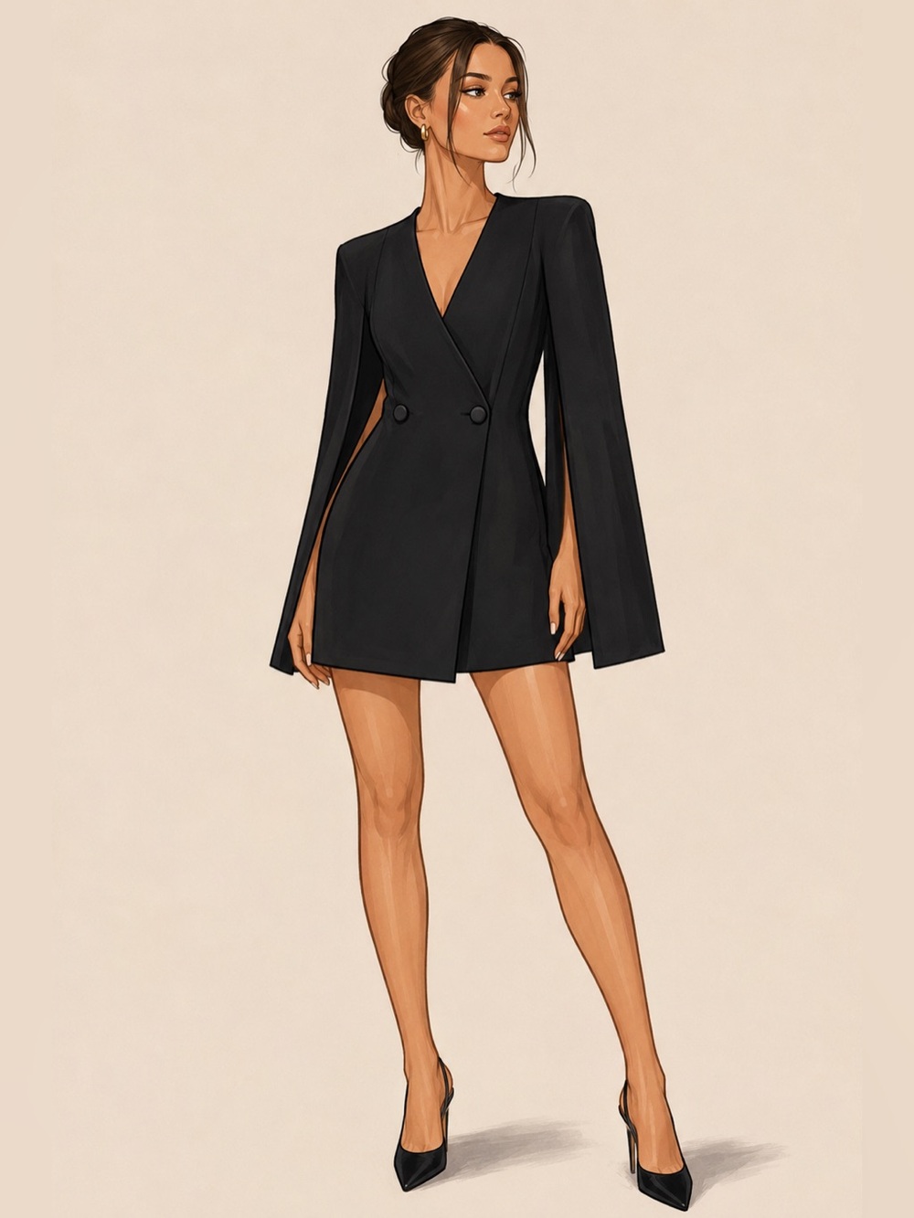 Adyln Rae Tux Cape Dress